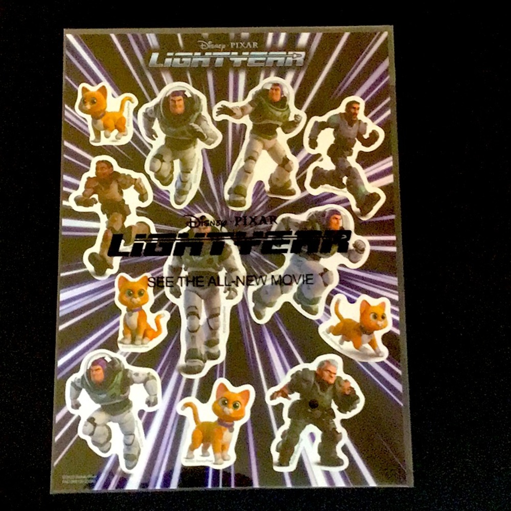 DISNEY PIXAR LIGHTYEAR STICKERS 1 sheet of 12 stickers